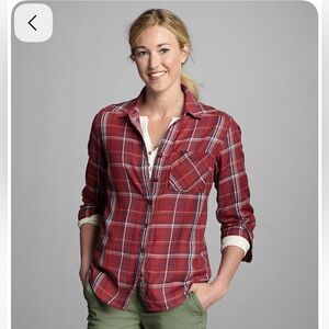 Eddie Bauer Red and Blue Plaid Shirt Sz S